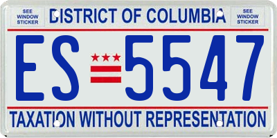 DC license plate ES5547