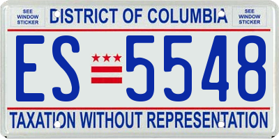 DC license plate ES5548