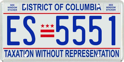 DC license plate ES5551
