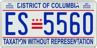 DC license plate ES5560