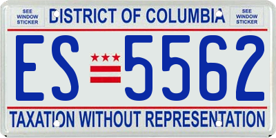 DC license plate ES5562