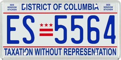 DC license plate ES5564