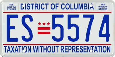 DC license plate ES5574