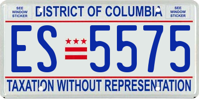 DC license plate ES5575