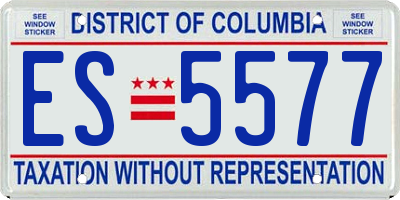 DC license plate ES5577