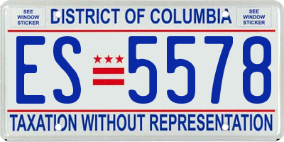 DC license plate ES5578