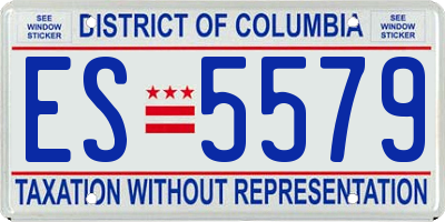 DC license plate ES5579