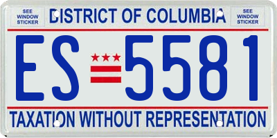 DC license plate ES5581