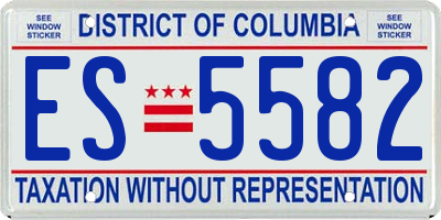 DC license plate ES5582