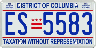 DC license plate ES5583