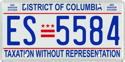 DC license plate ES5584