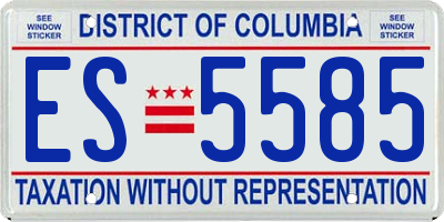DC license plate ES5585