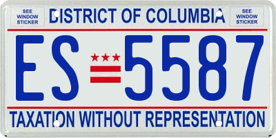 DC license plate ES5587