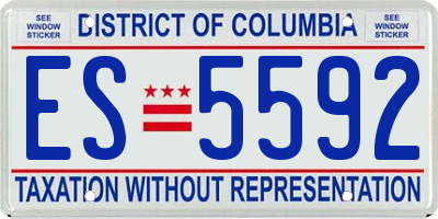 DC license plate ES5592