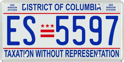 DC license plate ES5597