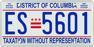 DC license plate ES5601