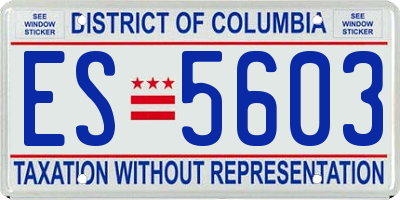 DC license plate ES5603