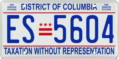 DC license plate ES5604