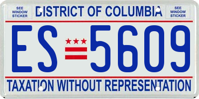 DC license plate ES5609