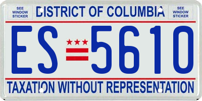DC license plate ES5610