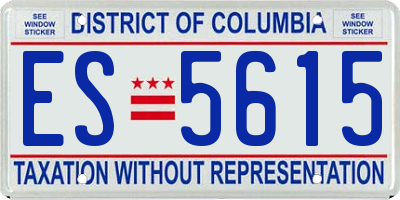 DC license plate ES5615