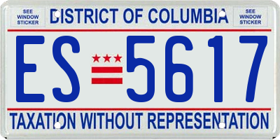 DC license plate ES5617