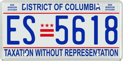 DC license plate ES5618