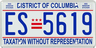 DC license plate ES5619