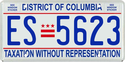 DC license plate ES5623