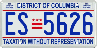 DC license plate ES5626