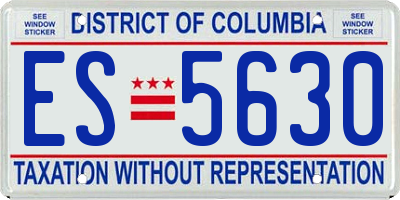 DC license plate ES5630