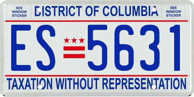 DC license plate ES5631