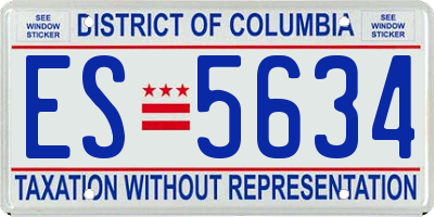 DC license plate ES5634