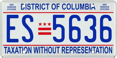 DC license plate ES5636