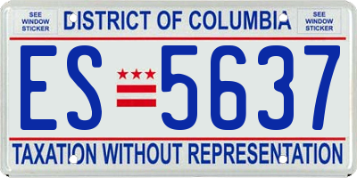 DC license plate ES5637