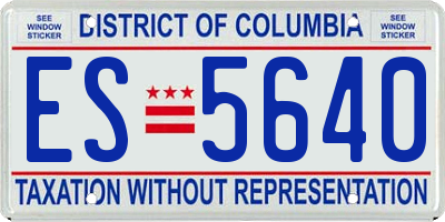 DC license plate ES5640