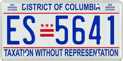 DC license plate ES5641