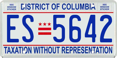 DC license plate ES5642