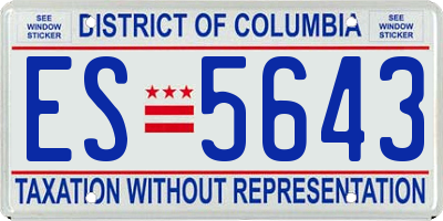 DC license plate ES5643