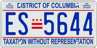 DC license plate ES5644