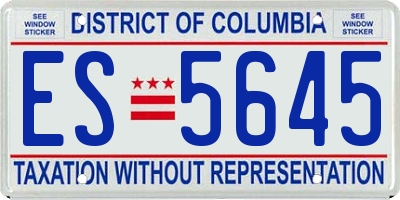 DC license plate ES5645
