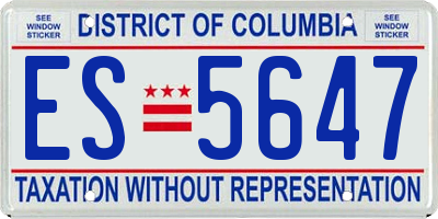 DC license plate ES5647