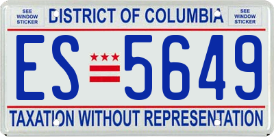 DC license plate ES5649