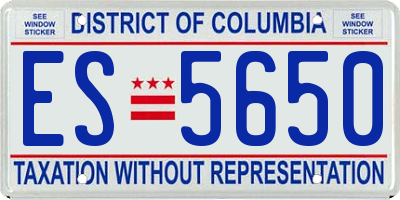 DC license plate ES5650