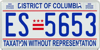 DC license plate ES5653