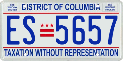 DC license plate ES5657