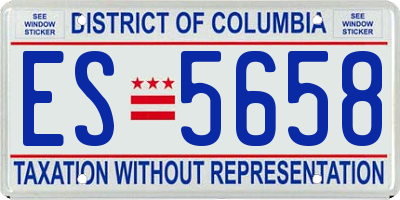 DC license plate ES5658