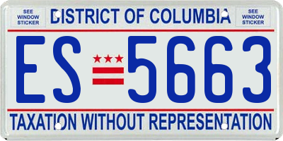 DC license plate ES5663