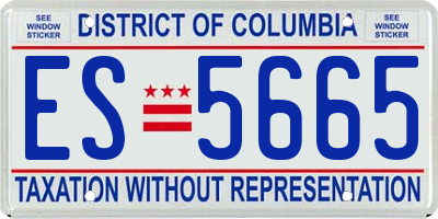 DC license plate ES5665