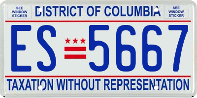 DC license plate ES5667
